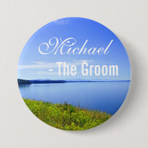 Große Teton Nationalpark Hochzeitsgroom-Taste. Button