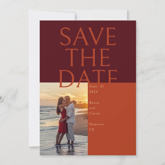 Große Textkarte Save the Date Einladung (Vorderseite)