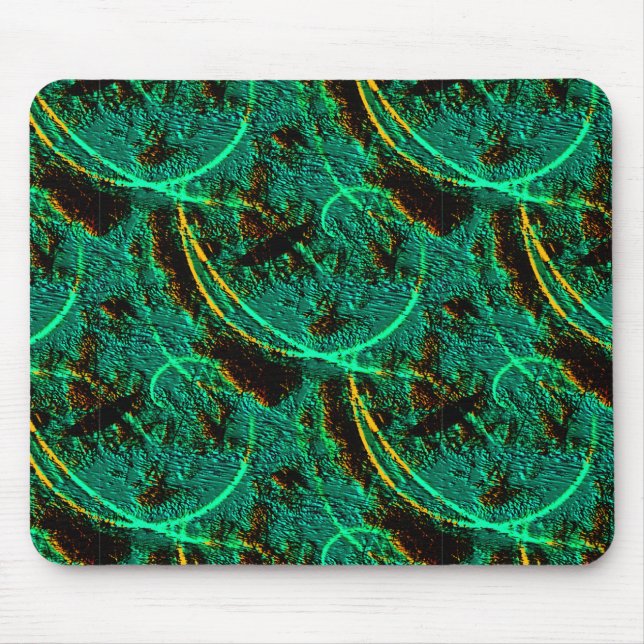 Große Textur dunkelgrüner Zyan mit braunen Kratern Mousepad (Vorne)