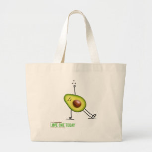 Große Tote Tasche, 100% Baumwolle, mit Avocado Yo Jumbo Stoffbeutel