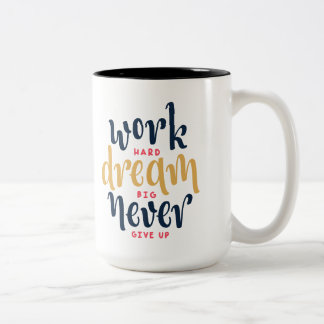 Große Traumarbeits-harte Kaffee-Tasse Zweifarbige Tasse