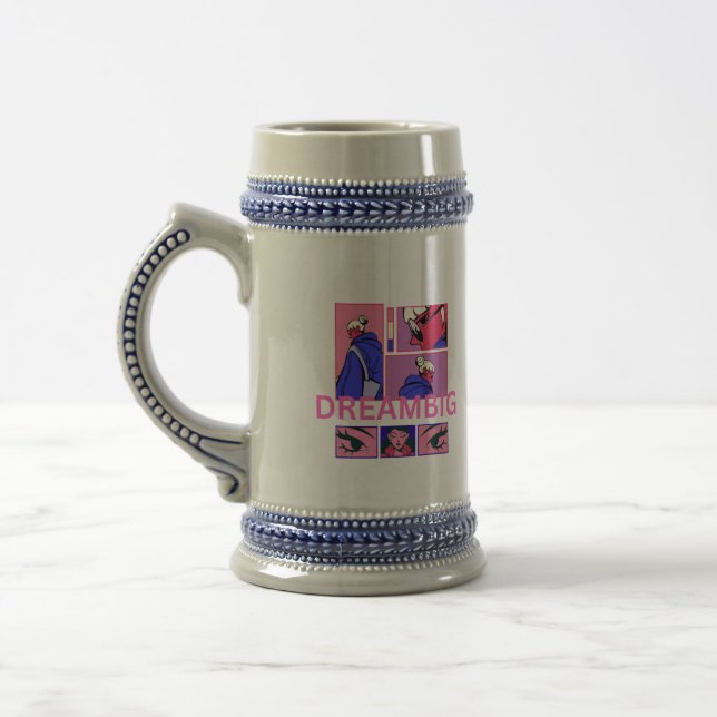 Große Träume Keramik-Kaffeetasse Bierglas (Links)