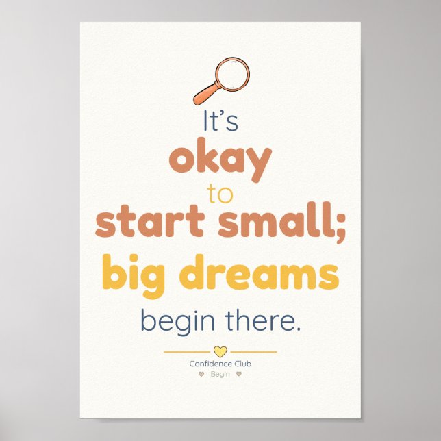 Große Träume | Kinder-Affirmationsposter Poster (Vorne)