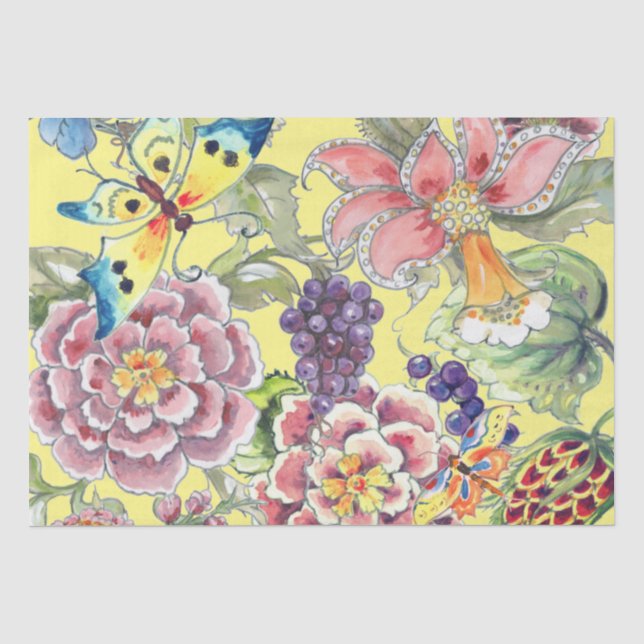 Grosse, tropische, gelbe Farbe Seidenpapier (Vorderseite)