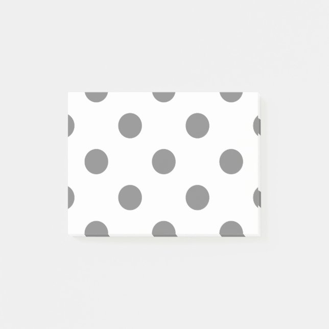 Große Tupfen - Grau auf Weiß Post-it Klebezettel (Vorderseite)