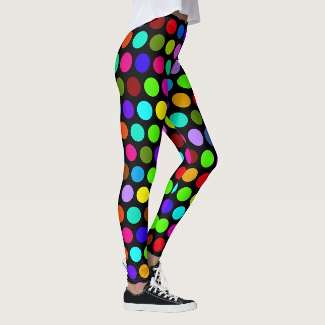 Große Tupfen mehrfarbig Leggings (Rechts)