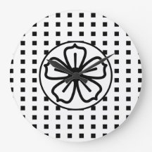 Große Uhr "Clock On, Clock Off Black and White"