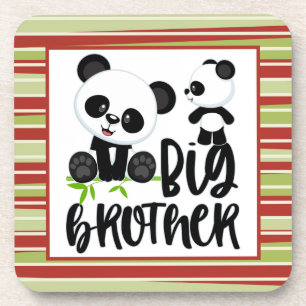 Große und kleine Niedliche Pandas mit großem Broth Getränkeuntersetzer