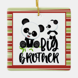 Große und kleine Niedliche Pandas mit großem Broth Keramikornament