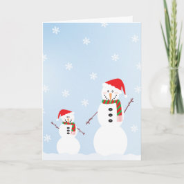 Große und kleine Schneemann frohe Weihnachten Karte