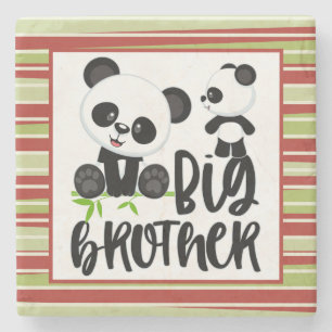 Große und kleine süße Pandas mit Big Brother Zitat Steinuntersetzer