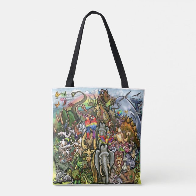 Große und kleine Tiere Tasche (Rückseite)
