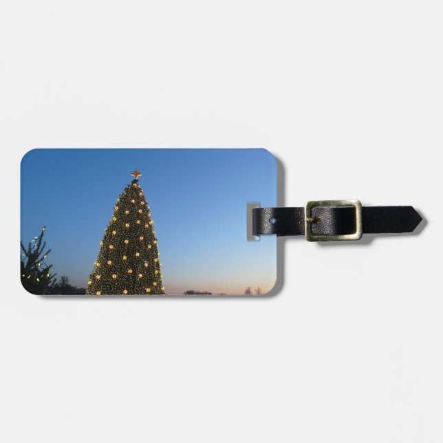 Große und kleine Weihnachtsbäume I Holiday Sunset Gepäckanhänger (Vorderseite horizontal)