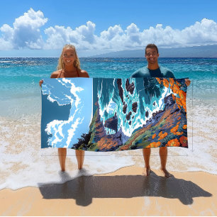 Große und weiche Farben Sonoma Coast Beach Handtuc Strandtuch