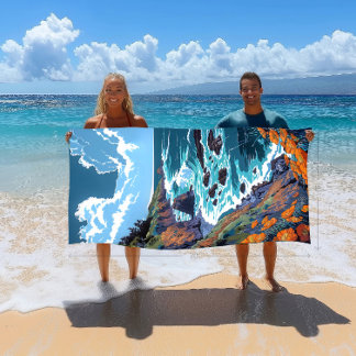 Große und weiche Farben Sonoma Coast Beach Handtuc Strandtuch