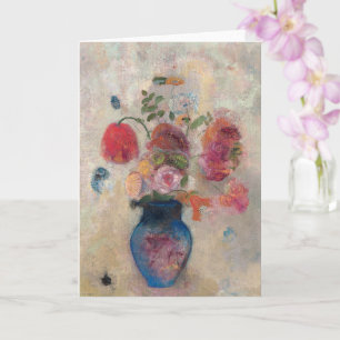 Große Vase mit Blume von Odilon Redon Karte