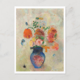 Große Vase mit Blumenmalerei Postkarte