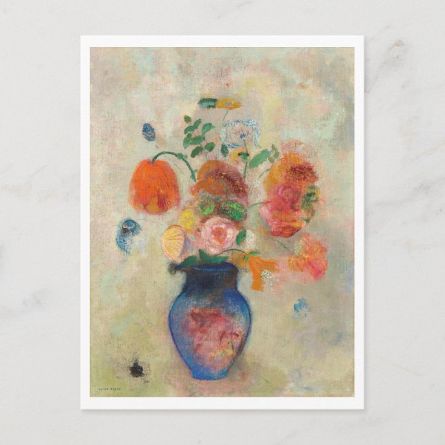 Große Vase mit Blumenmalerei Postkarte (Vorderseite)