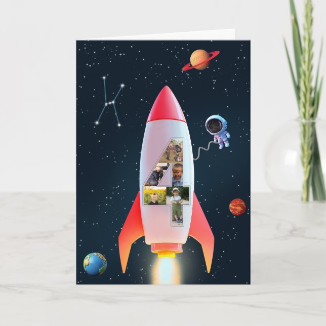 Große Vier mit Fotos | 4. Weltraumrakete Karte (Vorderseite)