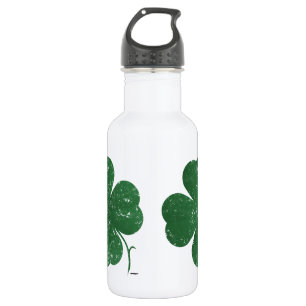 Große Vierblättriges Kleeblatt - Vintager Stil Trinkflasche