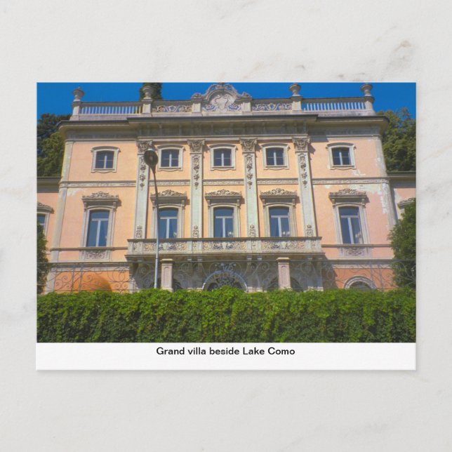Große Villa am Comer See Postkarte (Vorderseite)