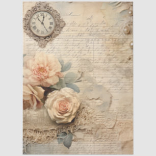 Große, Vintag Inspiriert Peach Rose Perlen Seidenpapier
