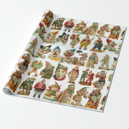 Große Vintage Clowns Geschenkpapier