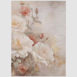 Große Vintage Inspirierte Rosen und Weiße Rosen Seidenpapier