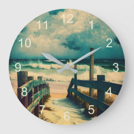 Große Vintage Strandsäulenuhr Wanduhr