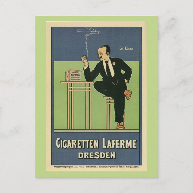 Große Vintage Zigarettenwerbung der 1890er Jahre Postkarte (Vorderseite)