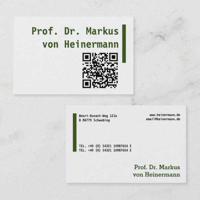 Große Visitenkarten Visitenkarte (Vorne/Hinten)