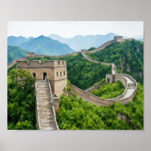 Große Wand an China Aquarell Kunst drucken Poster