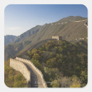Große Wand der China bei Mutianyu 2 Quadratischer Aufkleber
