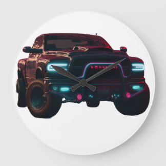 Große Wanduhr Dodge TRX Neon Truck