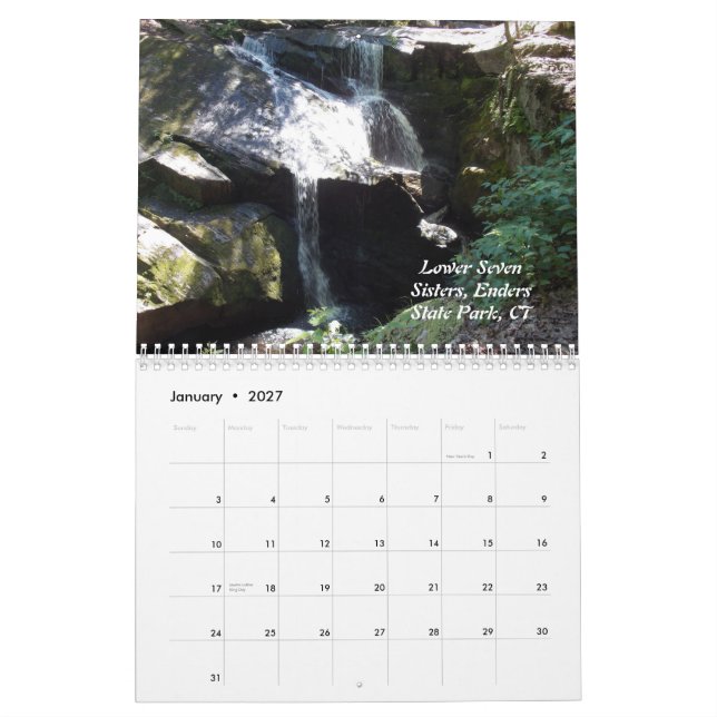 Große Wasserfälle Kalender (Jan 2027)