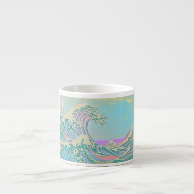 Große Wave Pastel Knochen China Tasse (Vorderseite)