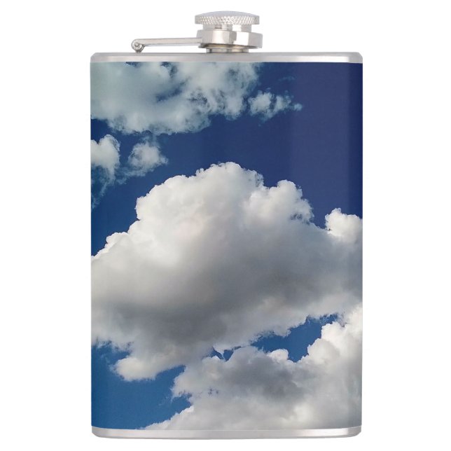 Große weiche Wolken Flachmann (Vorderseite)