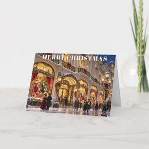 Große Weihnachtsabteilung Warenhaus Feiertagskarte