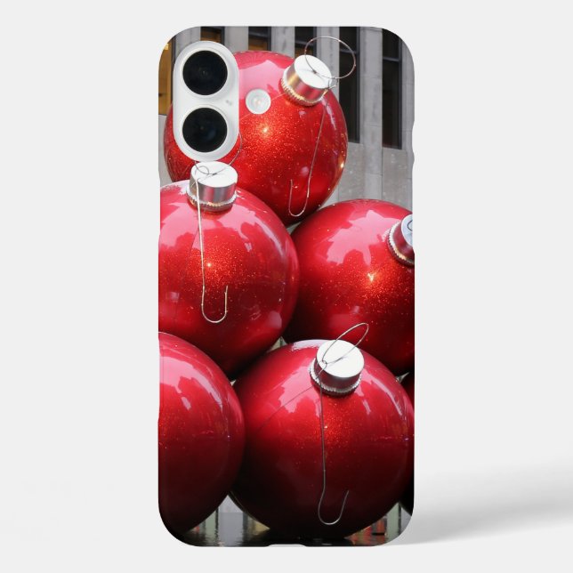 Große Weihnachtsballschmuck im NYC iPhone 16 Plus Hülle (Rückseite)