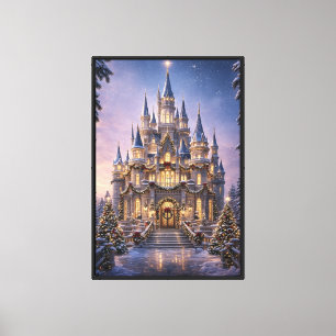 Große Weihnachtsburg Leinwand - Luxuriöse Fantasy-