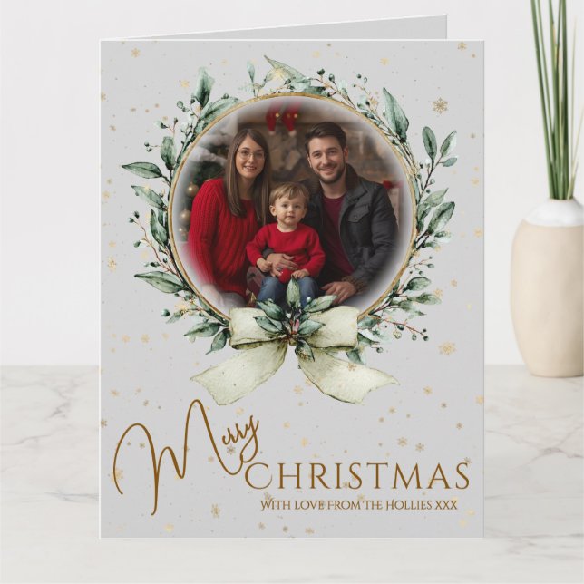 Große Weihnachtsfotokarte Faltkarte Karte (Vorderseite)