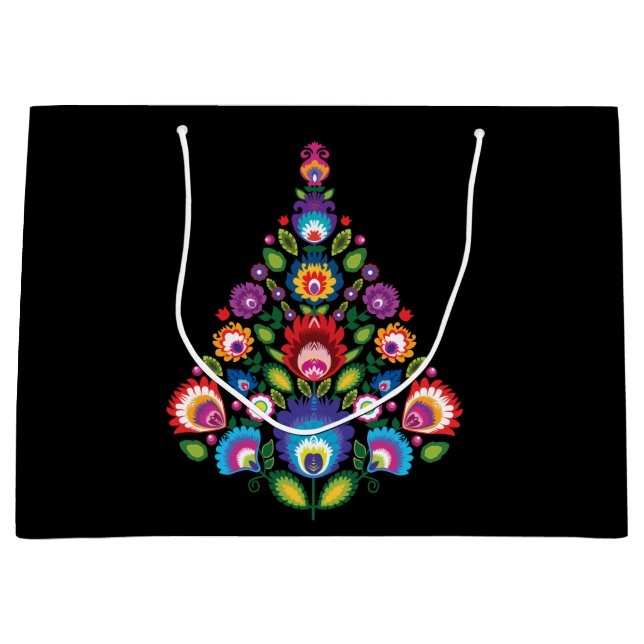 Große Weihnachtsgeschenktasche mit individueller N Große Geschenktüte (Vorderseite)