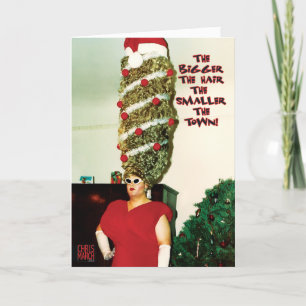Große Weihnachtshaar-Spaß-Feiertags-Karte Feiertagskarte