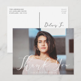Grosse Weiß Script Foto Abschluss Vielen Dank Postkarte