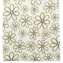 Große, weiße Gelbe Daisy Duschvorhang