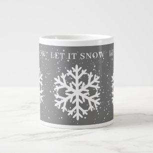 Große weiße Schneeflocke, lassen Sie es grau und w Jumbo-Tasse