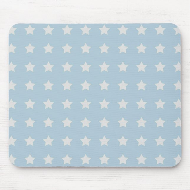 Große weiße Sterne auf dem blau leuchtenden Hinter Mousepad (Vorne)