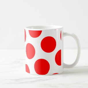 Große weiße und rote Tupfen Kaffeetasse