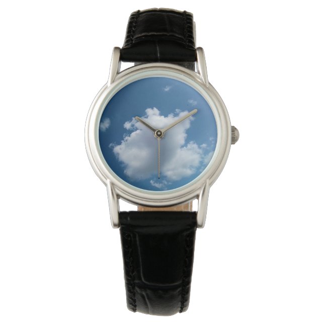 Große weiße Wolke Armbanduhr (Vorderseite)