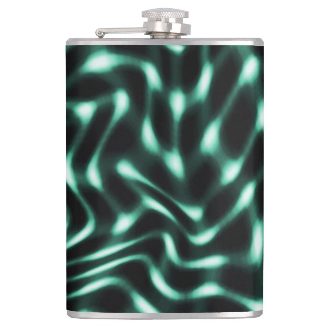 Große, weiße, zyanfarbene oder grüne Merkmale mit  Flachmann (Vorderseite)